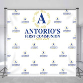 Lofaris Custom Blue Words Step And Repeat Baptism Backdrop